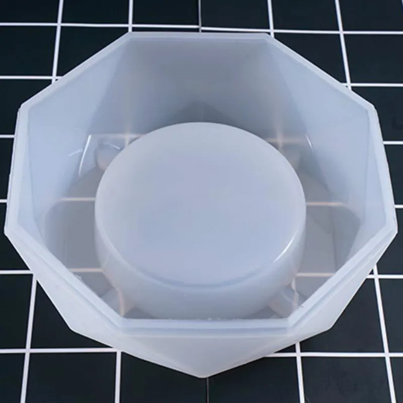 Шестиугольная пепельница блюдо-безделушка с порезом Прозрачная силиконовая