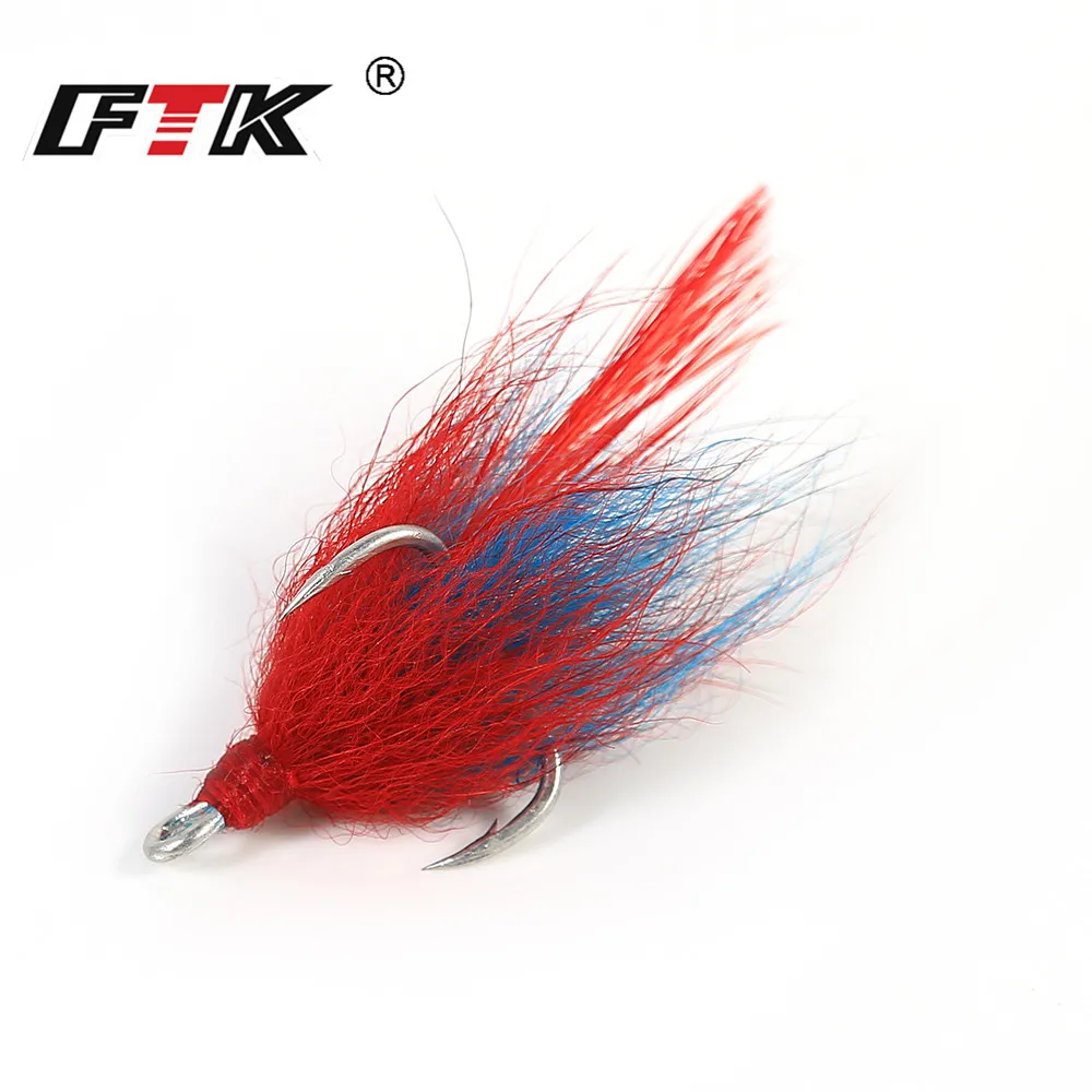 FTK Высокоуглеродистая сталь 1 #2 #4 #6 # рыболовный крючок с джиг тройными крючками