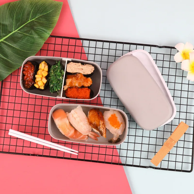 Маленький двухуровневый контейнер Bento в японском стиле мини-контейнер для еды