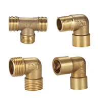 brass male to female elbow threaded pipe fittings water oil coupler 18 14 38 12 34 bsp adapter t type three way joint