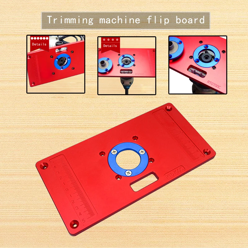

Multifunctional Aluminum Router Table Insert Plate Ring Screw for Woodworking Benches RT0700C Router Trimmer Red