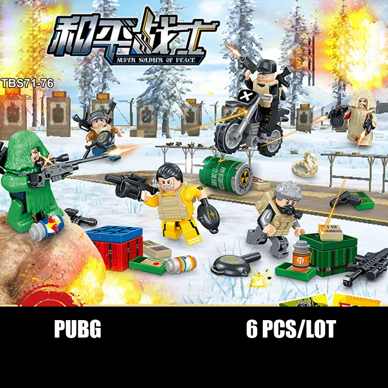 Современная военная игра PUBG brickmania армейский костюм Ghillie фигурки строительный блок оружие пистолет мотоцикл кубики Moc игрушки