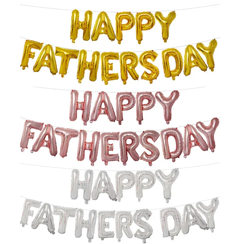 

15 шт./компл. 16 дюймов Happy Fathers Day письмо Фольга воздушные шары цвета: золотистый, серебристый Алфавит баннеры Father's Day вечерние украшения аксесс...