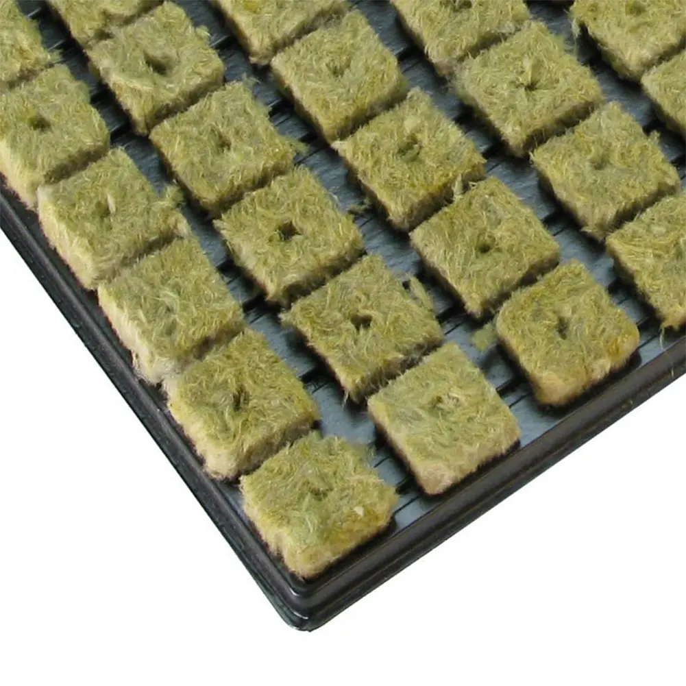 

50pcs 25*25*40mm Rockwool Sheet Block Propagation Cloning Seed Raising V-shape Plug Hydroponic Substrate