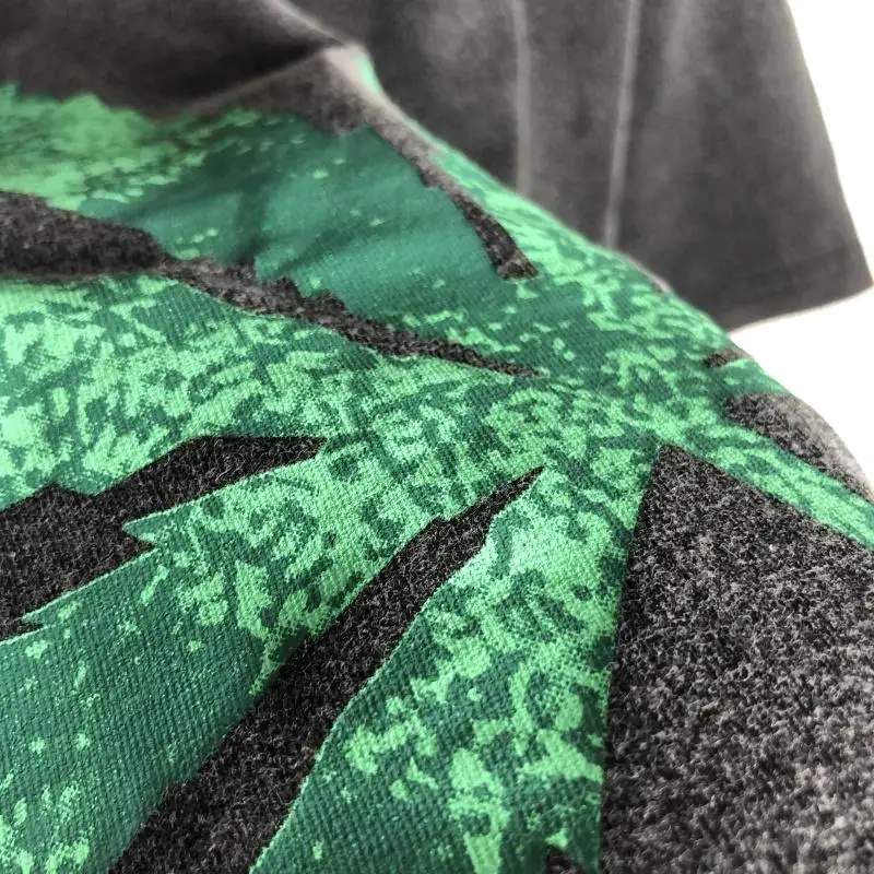

Summer Style Leaf Printing T shirt Men Women Washed Top Tees T-shirts harajuku clothing