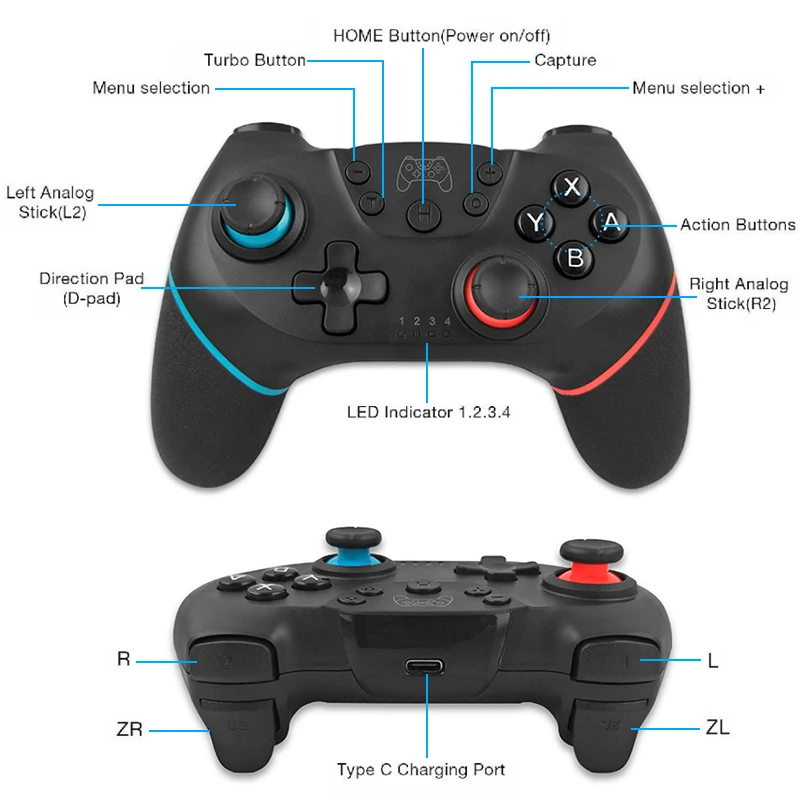 Беспроводной Bluetooth геймпад игровой джойстик игровой контроллер для Nintendo Switch Pro хост с 6-осевой ручка для Ns Switch pro