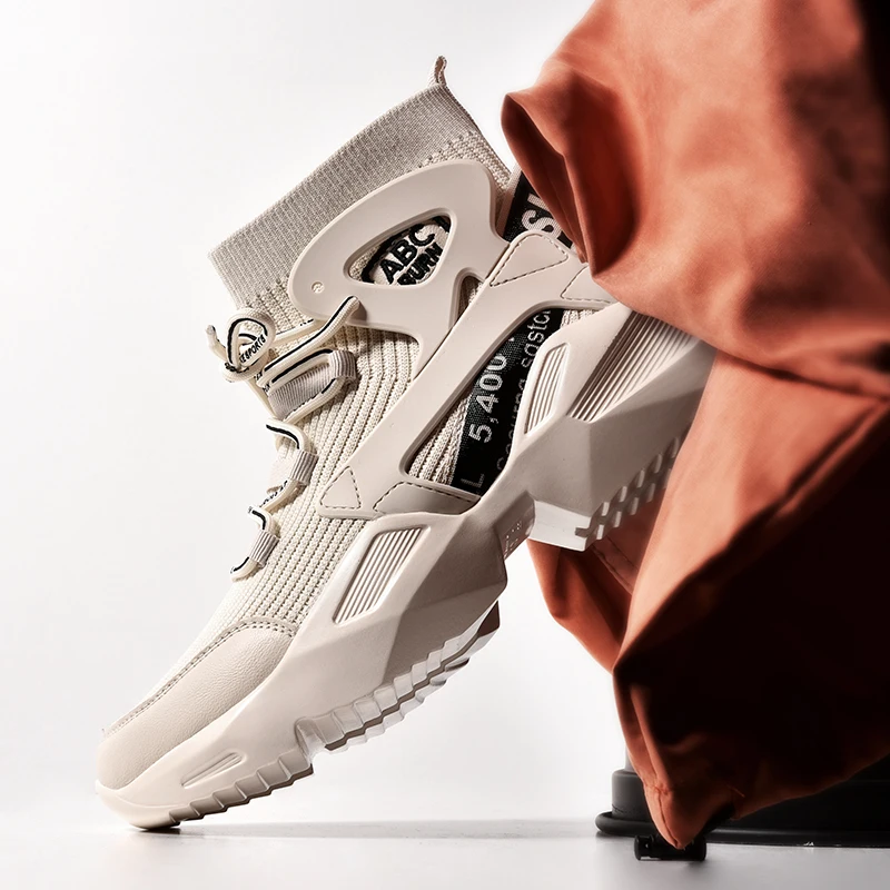 Мужские кроссовки Зимние высокие носки Обувь для бега Повседневная обувь