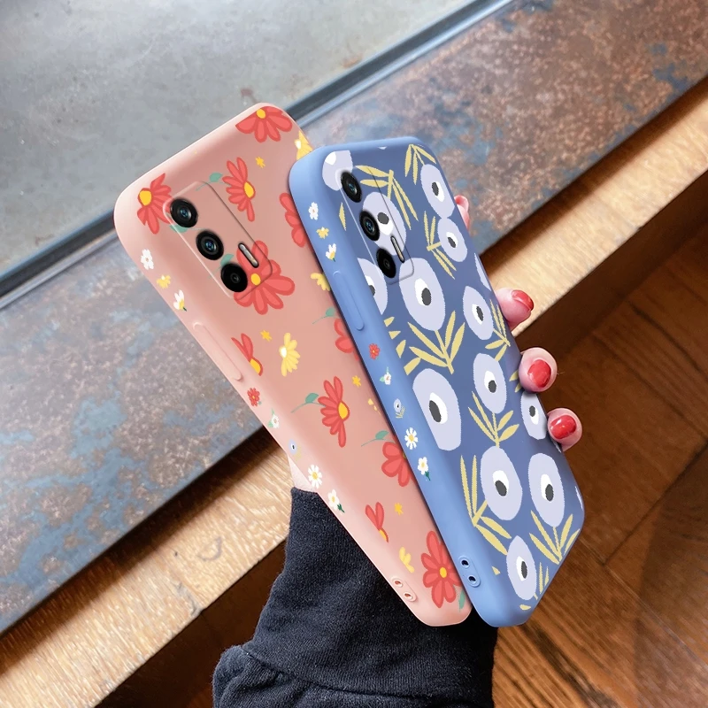 for realme gt 5g gt neo gt neo flash beautiful flower case silicone fall protector free global shipping