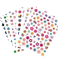 fashion fresh style flower nails art manicure back glue decal decorations design sun flowers nail sticker for nails tips beauty