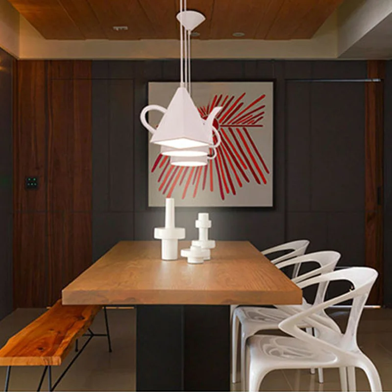 Современный Креативный подвесной светильник из смолы абажур в форме чайника E27