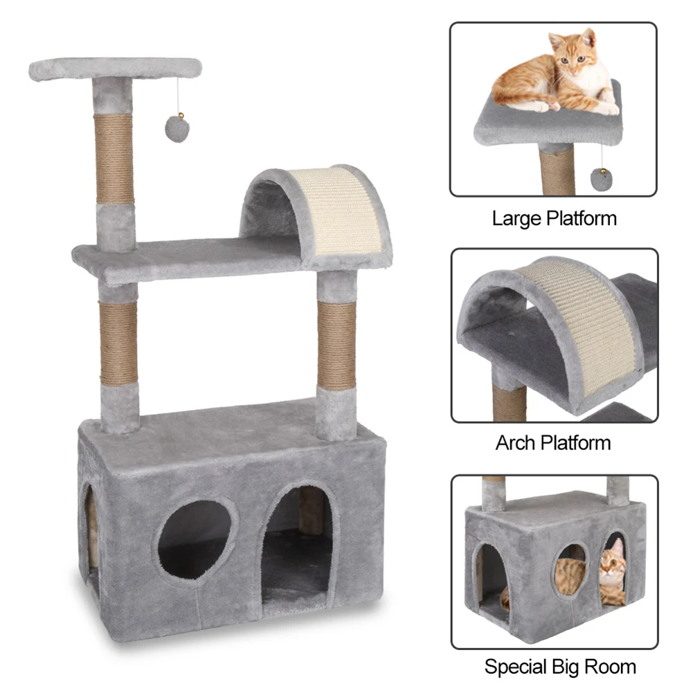 

Domestic Delivery Cat's Tree Tower Pets Play Tree Scratching Tree arbre a chat Climbing Jumping Toy Frame Pets