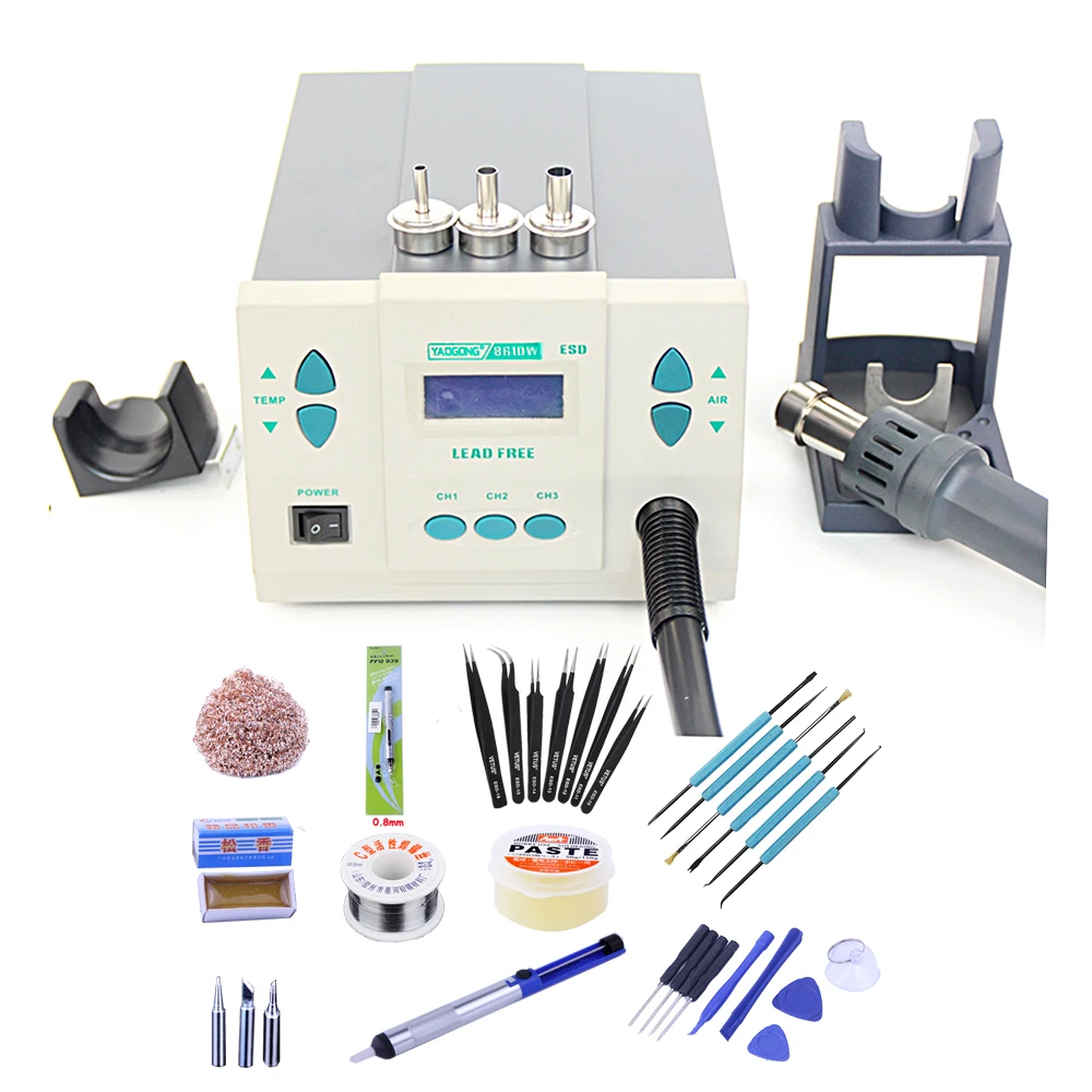 

Digital Display Electric Soldering Irons + Hot Air Gun Better SMD Rework Station Lead-free 1000W YAOGONG 861DW