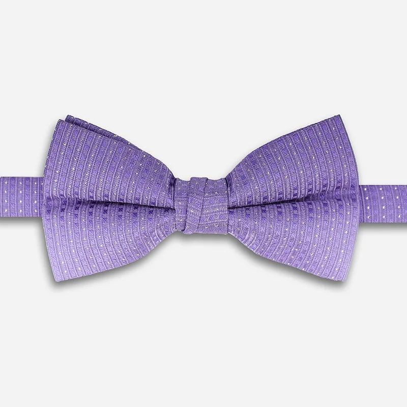 

2019 New Fashion Men's Bow Ties for Wedding Double Fabric Purple Dot Bowtie Club Banquet Anniversary Butterfly Tie with Gift Box