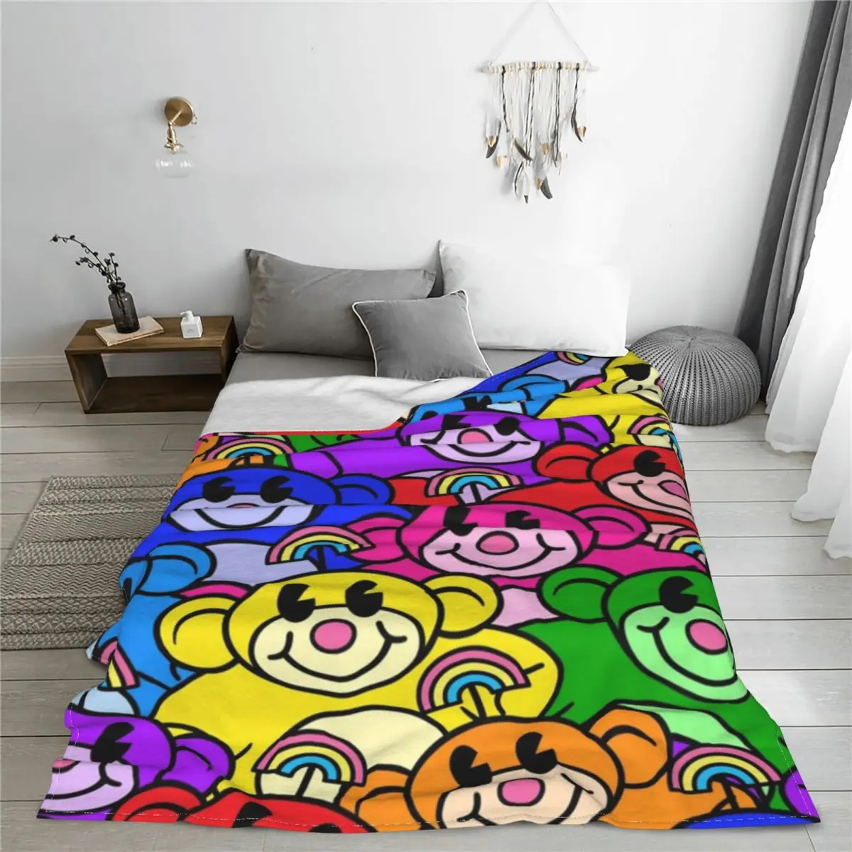 

Зимнее утепленное Фланелевое Флисовое одеяло с радужными обезьянами, теплые одеяла, Хлопковое одеяло, домашний диван, постельное белье для ...