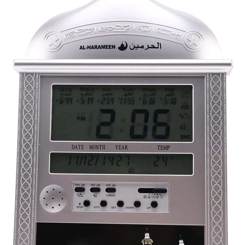1 шт. мусульманские молитвенные исламские часы Azan настольные будильник с ручкой