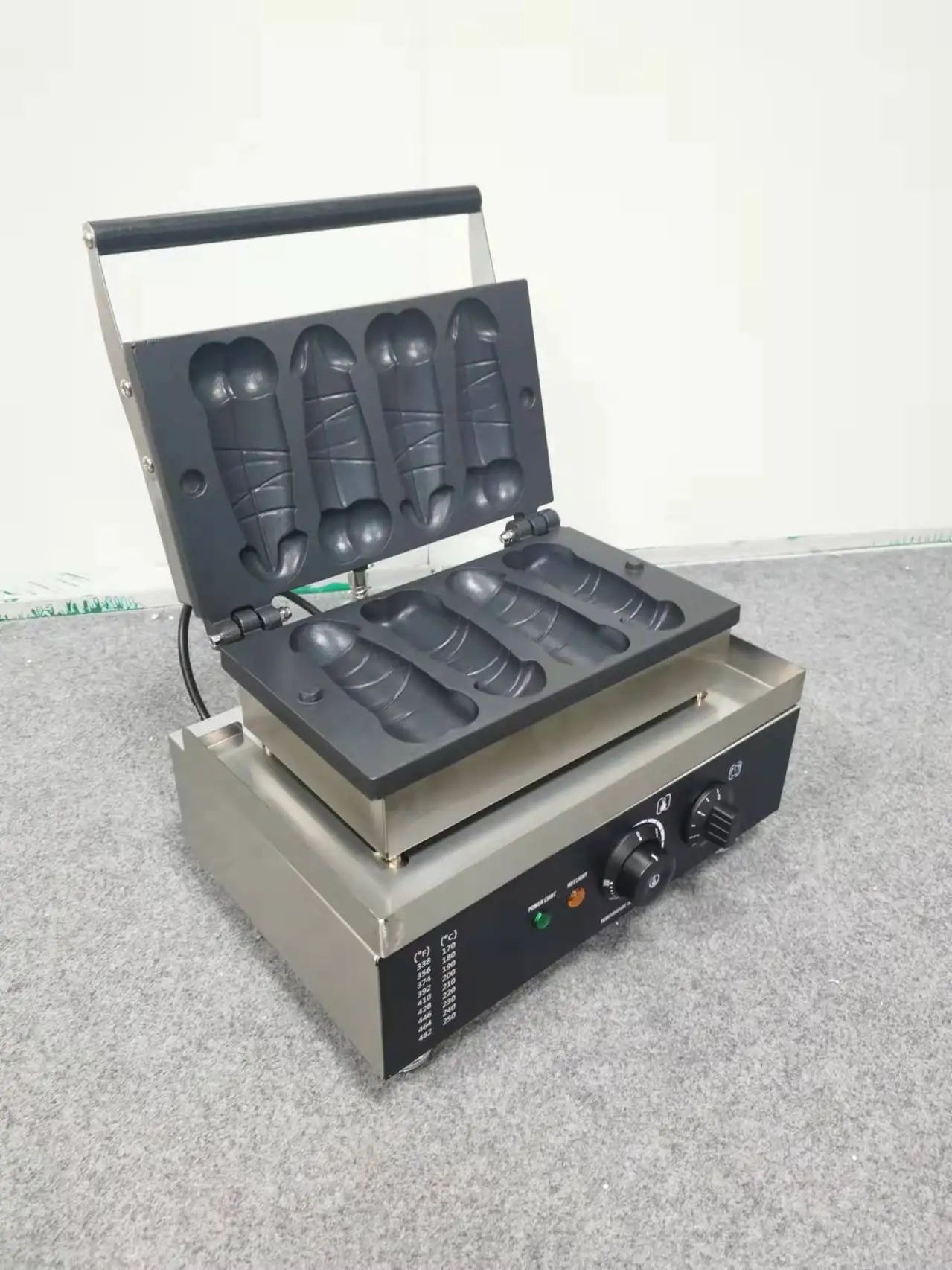 new commercial electric 4pcs a piece of gayke waffle maker dick bob hot dog sausage waffle making machine kitchen appliance free global shipping