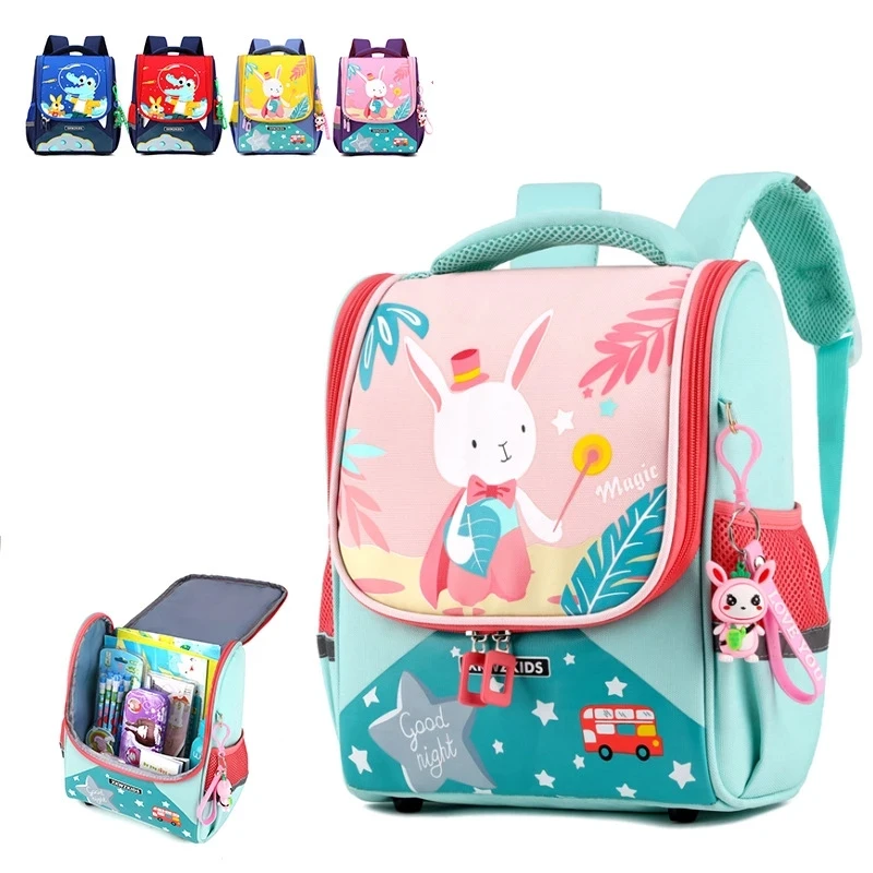 Children FASHION Orthopedic Bag kids Kawaii School Supplies Bags Cartoon Animal Dinosaur Rabbit Kindergarten Primary Backpacks