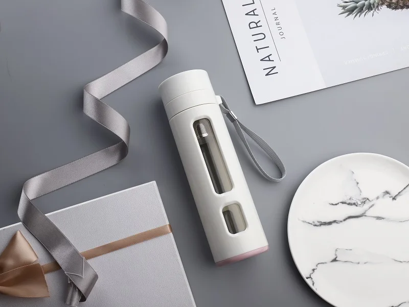 Портативная стеклянная Герметичная Бутылка для чая стеклянный