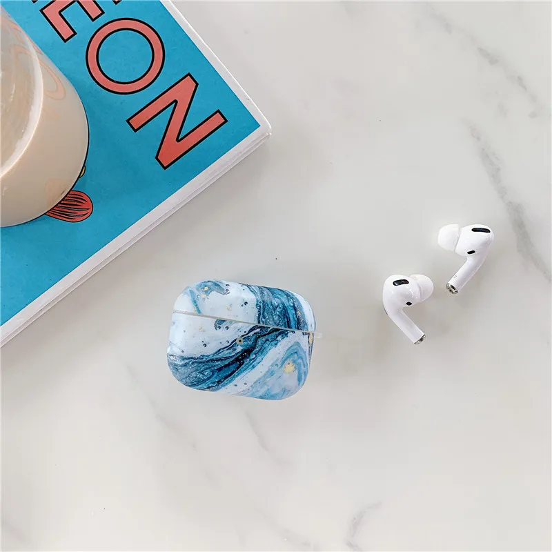 For Pro -2 Роскошный чехол с мраморной текстурой океанских волн для Apple Airpods, силиконовый защитный чехол для наушников с Bluetooth для Airpods Pro/2/1 - Цвет: For Pro -2