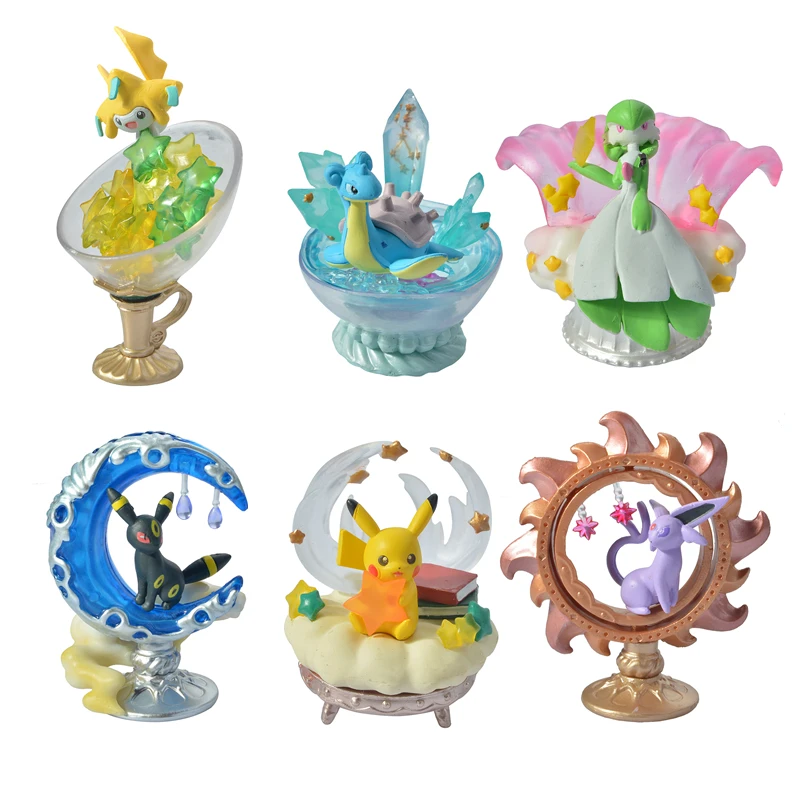 

6 Pcs/Set PokÃ©mon Starry Sky Elf Action Figure Ornaments Dolls Pokemon Pikachu Desktop Decoration Toys For Children's Gifts