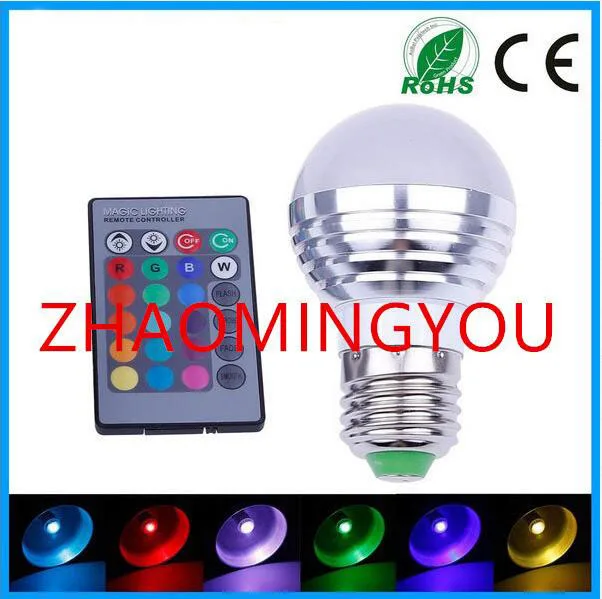 E27 GU10 E14 B22 6 Вт RGB светодиодный лампы 110 V-220 V Шаровой Светодиодный прожектор с