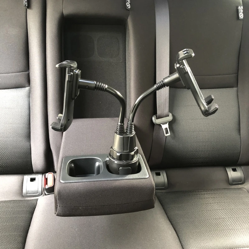 car cup dual tablet mount holder adjustable rack car cup mobile phone gps hands free bracket for 4 13 tablets 2 phones free global shipping