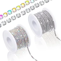 20 yards 2 5 mm crystal rhinestone close chain trim rhinestones chain for crafts sewing diy jewelry wedding decoration