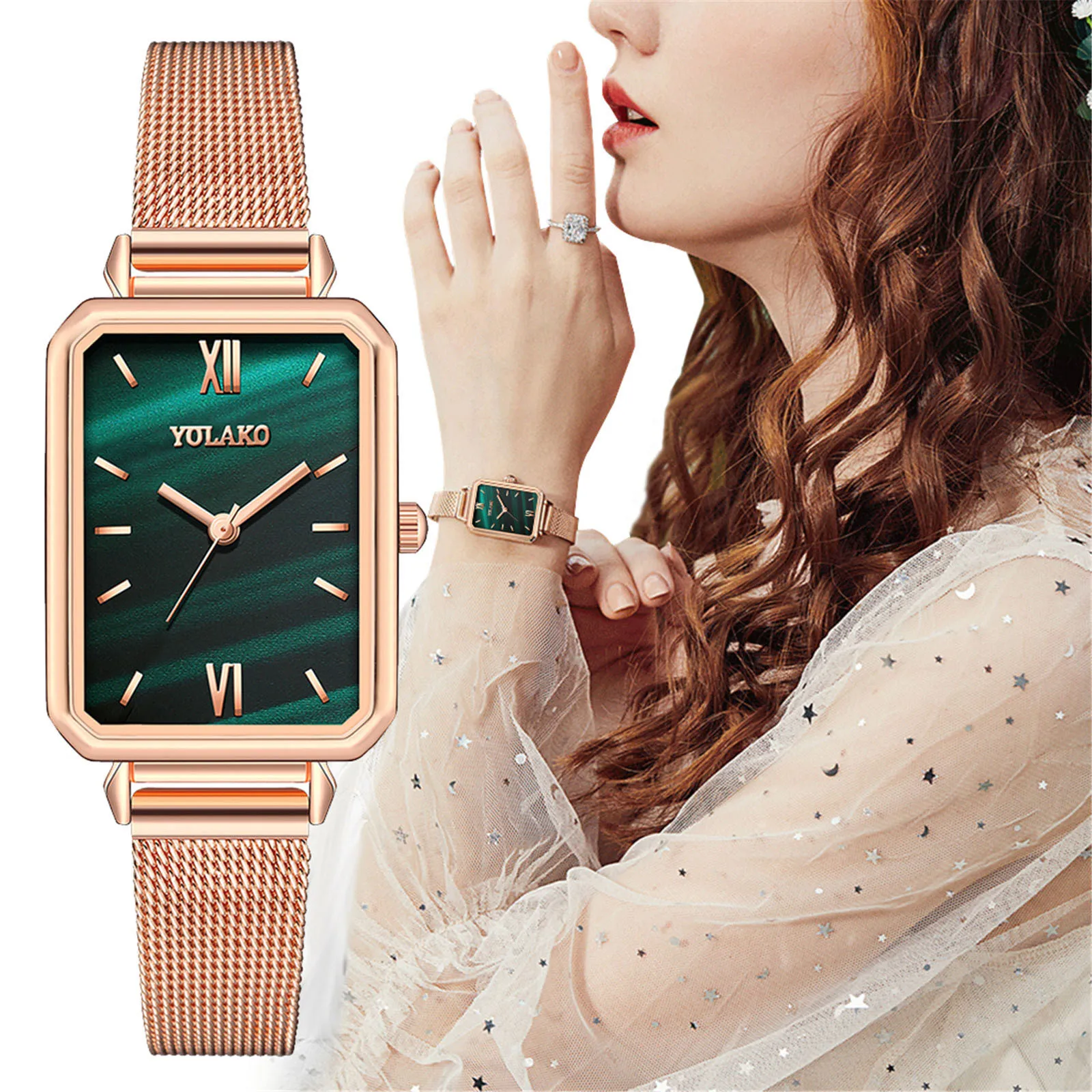 

New Ladies Casual Quartz Watch Elegant Splicing Dial Business Gift Essential Glass Surface Stainless Steel Strap Hot Selling