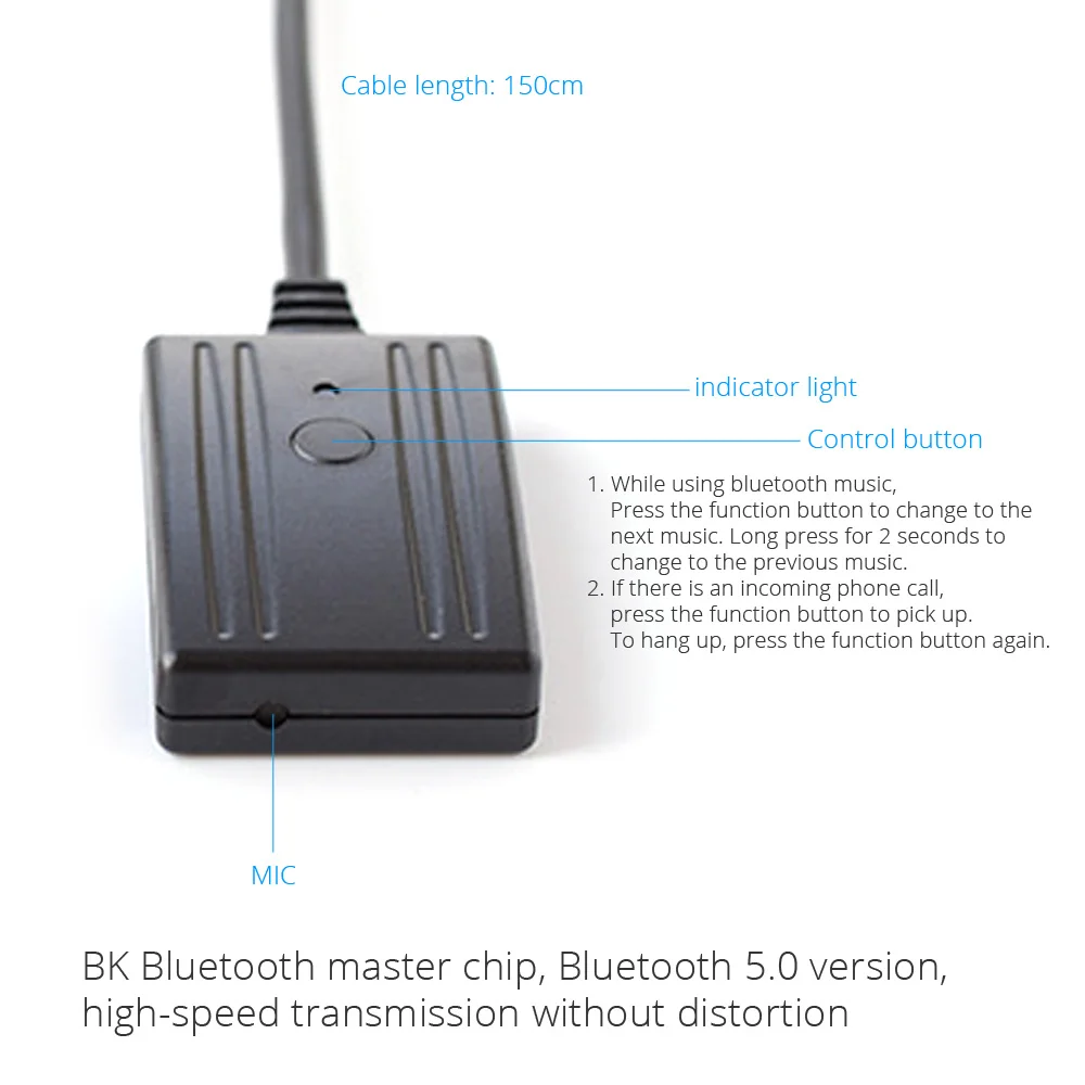 Автомобильный комплект Bluetooth 5 0 для телефонных звонков и громкой связи 12Pin AUX
