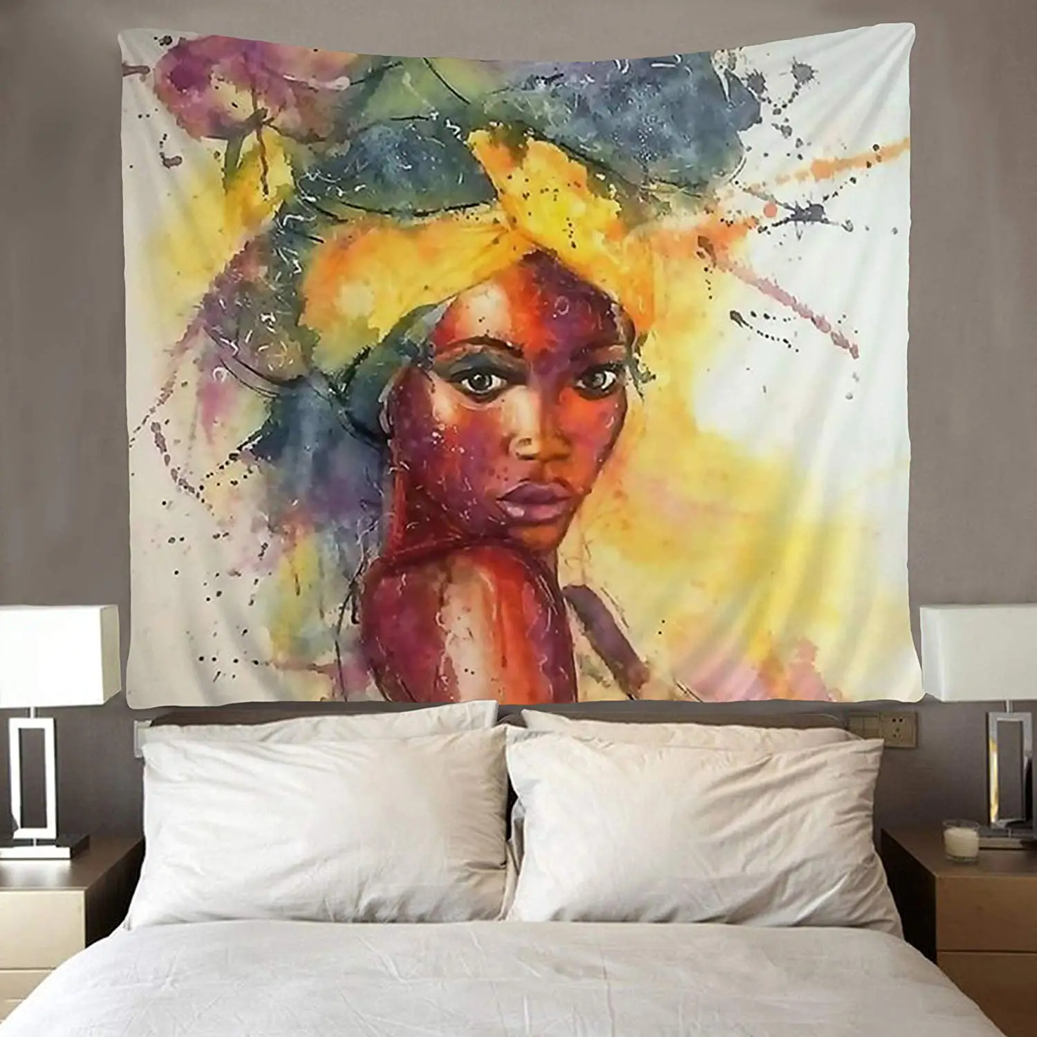 

Black Art Wall Tapestry Hippie Art African American Women Rainbow Wall Hanging
