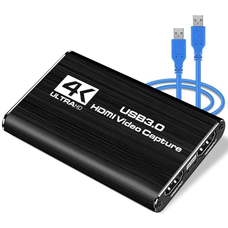 

Audio Video Capture Card,HDMI USB3.0 4K 1080P 60Fps Reliable Portable Video Converter for Game Streaming Live Broadcasts