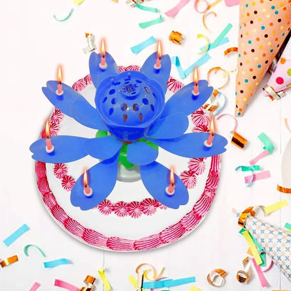 

Cake Candle Flower Musical Candle Happy Birthday Lights Cake For DIY Kids Decoration Gift Art Candle Wedding Party F7S3