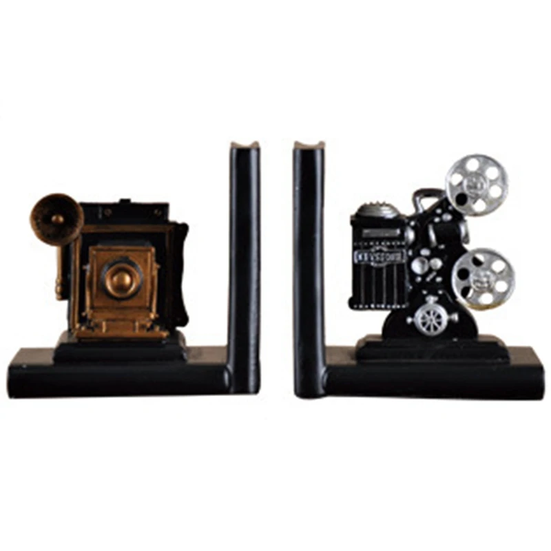 Ретро камера Bookend фильм проектор Черный Серебряный коллекционный проект креативный книжный шкаф старинные ювелирные изделия Кабинет исследование хо