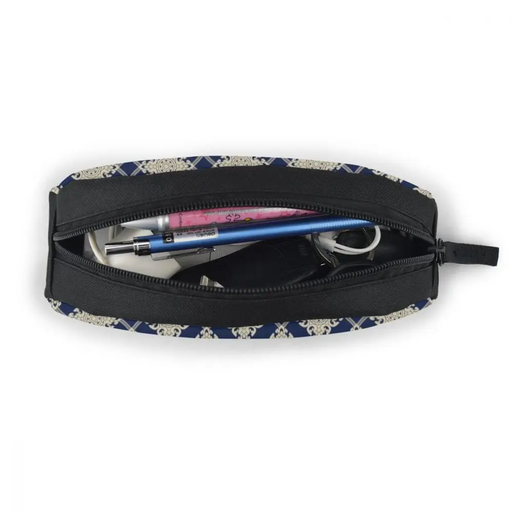 Женский пенал на молнии с синими звездами и цветами | Багаж сумки