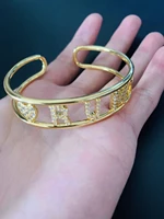 gosun crystal custom letter name bracelet with stone bar personalized zircon adjustable cuff bracelets hollow name bling bangle