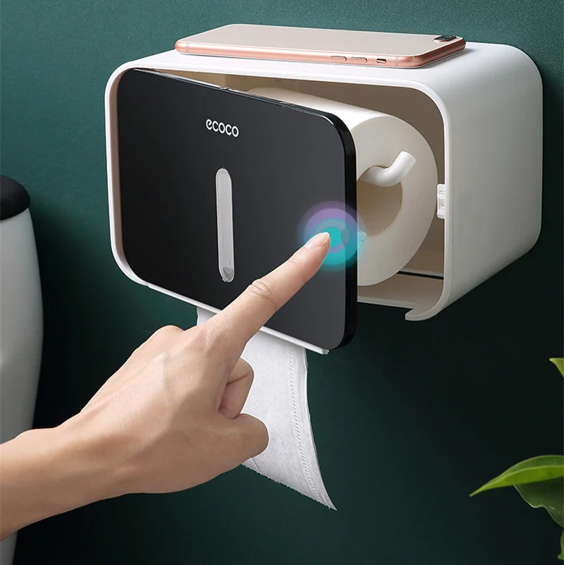 

Waterproof toilet paper holder household storage rack hanger tissue box holder wall-mounted paper roll holder ZD