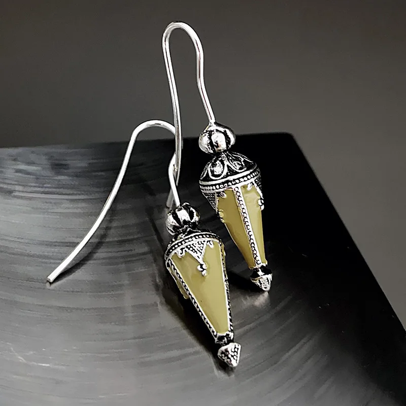Традиционные латунные Подвесные серьги в виде конуса серьги-подвески