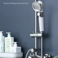 pdq pressurized shower head high pressure water saving perforated free bracket hose adjustable bathroom accessories shower set