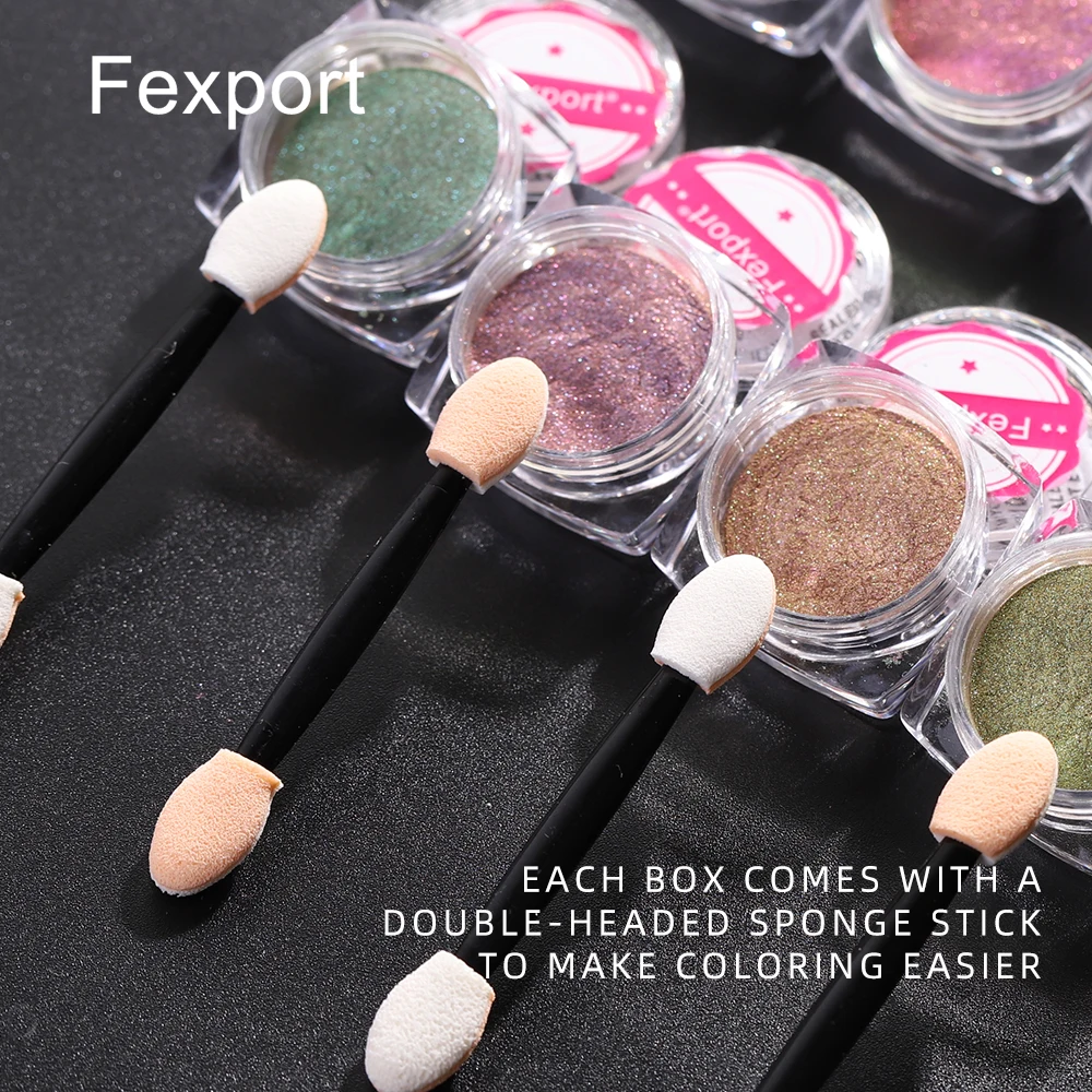 Fexport блеск для ногтей 3D магнетический кошачий глаз Гель лак сиящие мелкие блестки