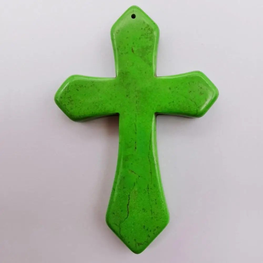 84x55 мм зеленый бирюзовый крест, драгоценный камень, свободные бусины, подвеска, ювелирные изделия для женщин, подарок S262