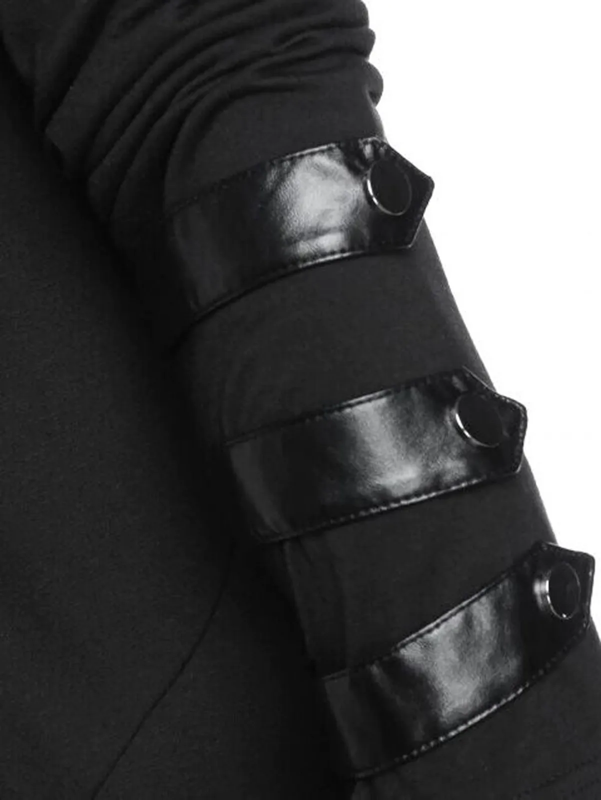 Новая модная мужская куртка из искусственной кожи с вставками на пуговицах