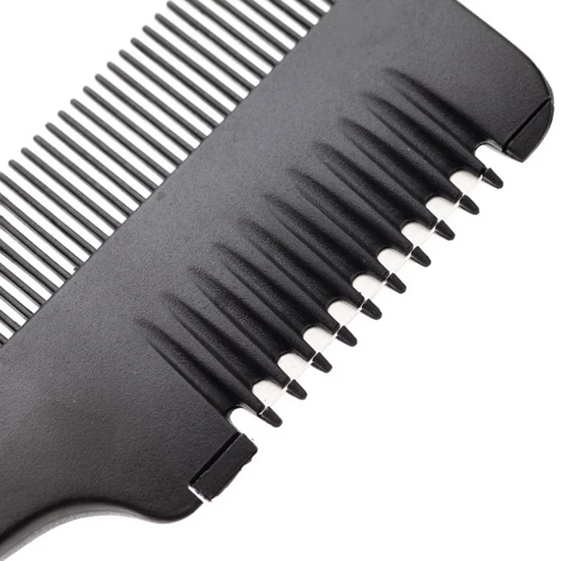 1pc Hair Cutting Comb Black Handle Brushes with Razor Blades Thinning Trim mini Salon DIY Styling Tools | Красота и здоровье