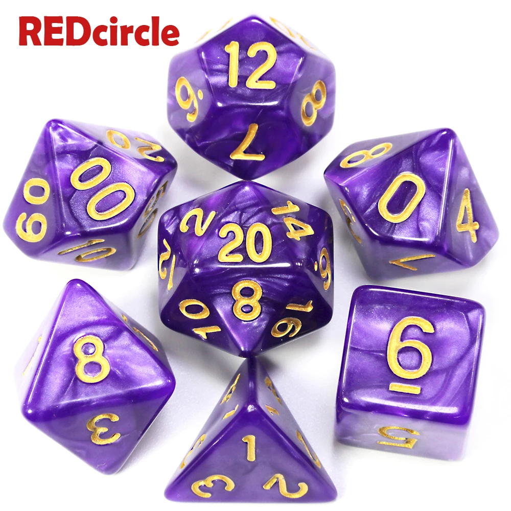 Dados De Rpg 7 шт./компл. многогранные RPG игры акриловые кости с мраморным эффектом D4 D20