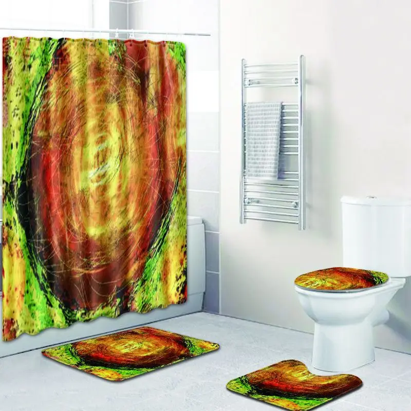 Zeegle 4 шт душевой комплект ковриков для Водонепроницаемый Ванна Шторы