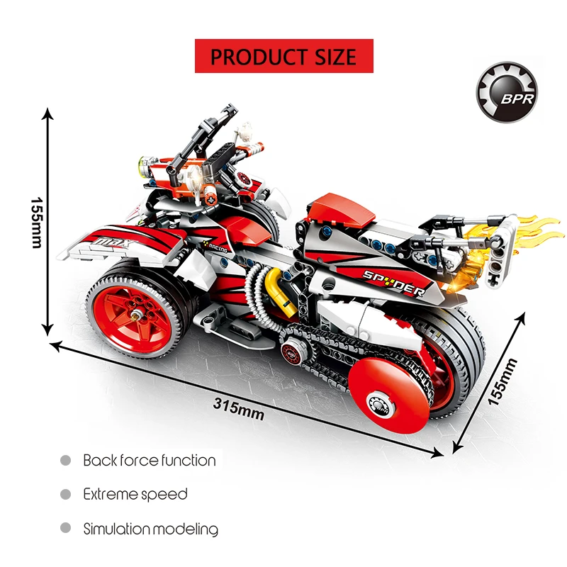 Toyed technic Bombardier мотоциклетные комплекты для мотогонок строительные блоки моделей