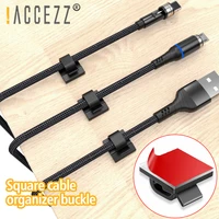 accezz 100pcs cable organizer self adhesive clips for keyboard headphone cable holder cord desktop management clips wire winder