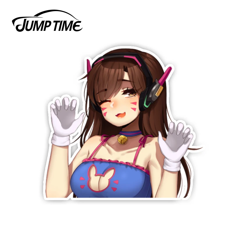 Время скачка 13 см x 12 3 D.Va Hana песня виниловая аниме наклейка с большой головой на