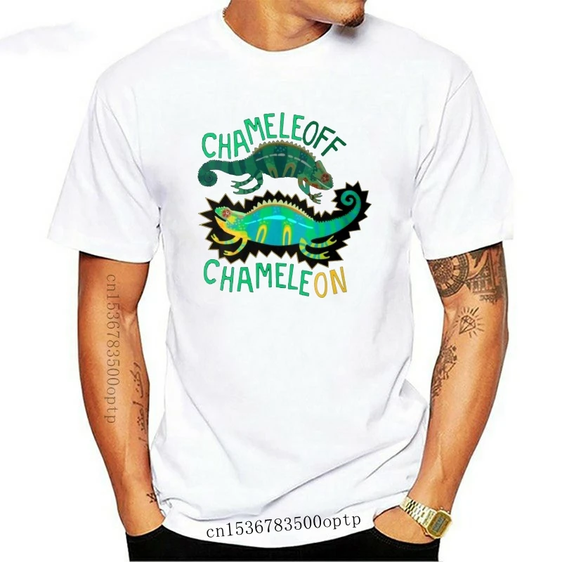 

New Chameleoff, Chameleon Men's T Shirt Black High Quality T-Shirt Adult 100% Cotton Customized Tees Middle Aged Top Tee