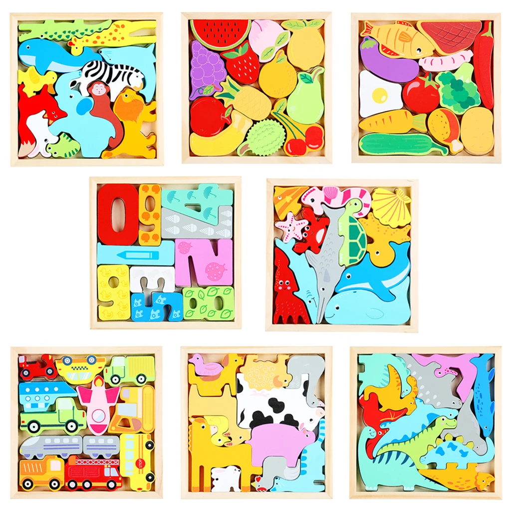 

3D Wood Puzzle Jigsaw Shape Puzzle Game Toy for Kids for 2,3,4,5 Years Old
