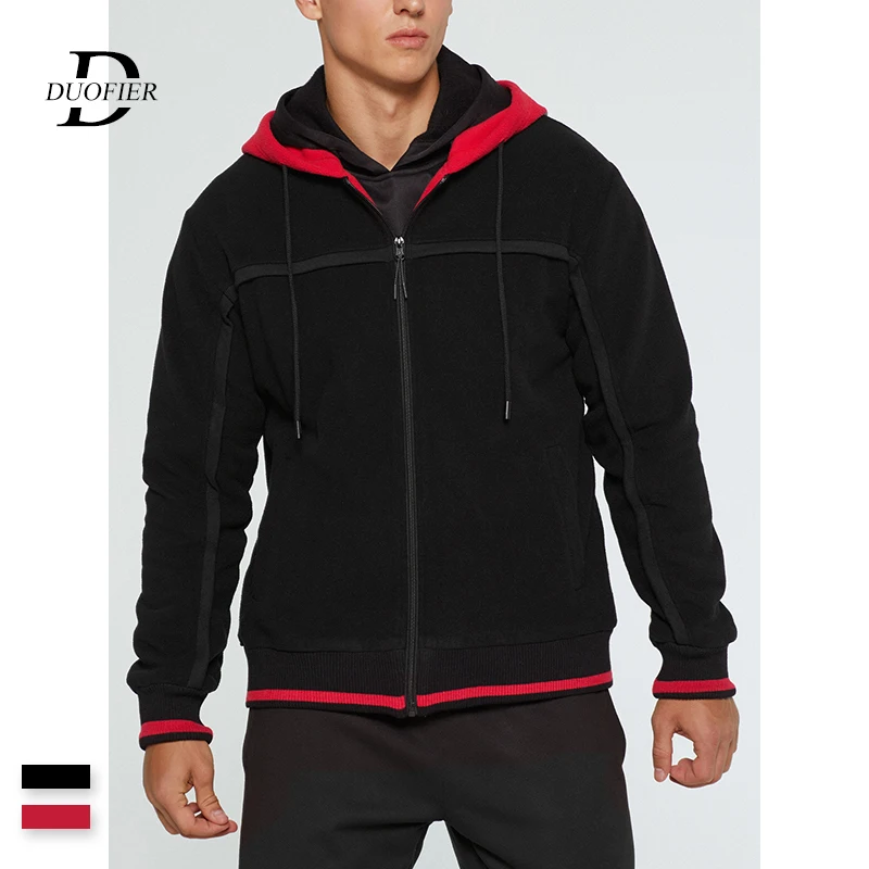 Мужская толстовка с капюшоном Повседневная теплая флисовая на молнии спортивный